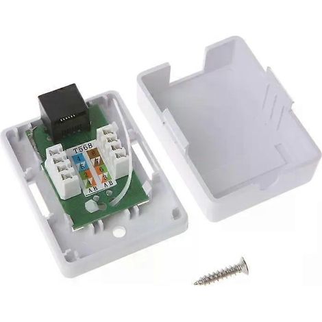 Cat5e RJ45 8P8C Aufputzdose, Einzelanschluss, Desktop-Informationsnetzwerk-Anschlussdose, Wandkupplungsadapter (1/4)