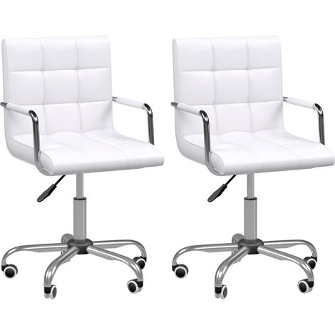 Chaise de bureau - HOMCOM - Métal - 52.5x54x99cm - Blanc (1/5)