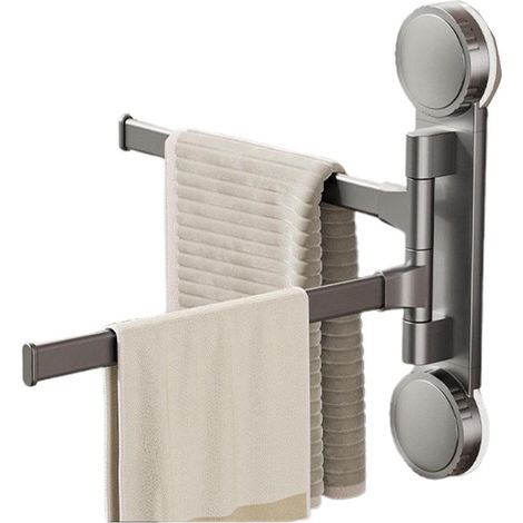 Wall-mounted suction cup towel rack, swiveling, no-drill towel bar, for bathroom and kitchen (1/5)
