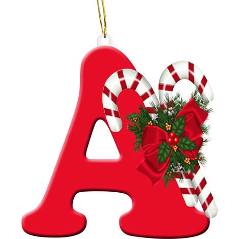 Lettres - Décoration Arbre De Noël En Acrylique - 26 Lettres Personnalisables - Pour Arbre Intérieur Extérieur Bureau Chambre - Lot Complet (1/2)