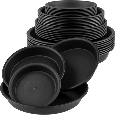 Lot de 36 soucoupes rondes en plastique pour pot de fleurs - 12/15,7/17/21 cm - Pour intérieur et extérieur - Jardin (1/5)
