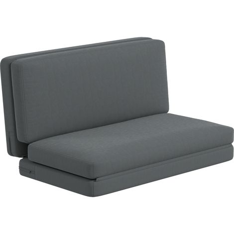 Divano letto pieghevole 3 in 1 138x270 cm poliestere grigio scuro - CHICFURN (1/5)