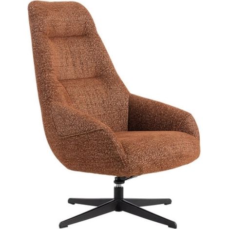Fauteuil tournant relax tissu terracotta MADO Casita (1/4)