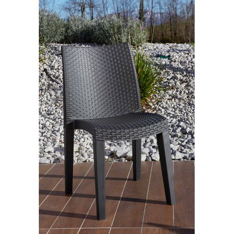 Chaise en résine monobloc Lady Antracite Progarden (1/6)