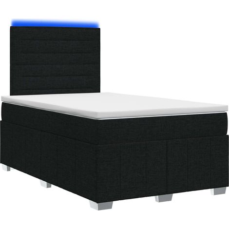 Maison Exclusive - Letto Box Spring LED con Materasso Nero 120 x 200 cm Tessuto (1/5)