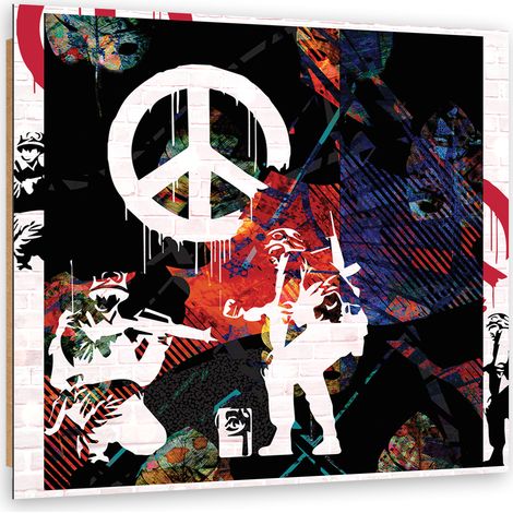 Quadro deco panel, Solider Banksy CND - 40x40 (1/5)