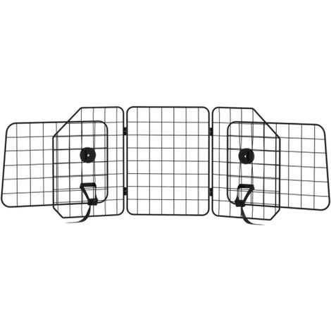 Barriera di protezione per animali domestici da montare su veicolo, altezza regolabile 93-150 cm, pieghevole, facile da montare, in acciaio, nera. Installazione in loco. (1/5)