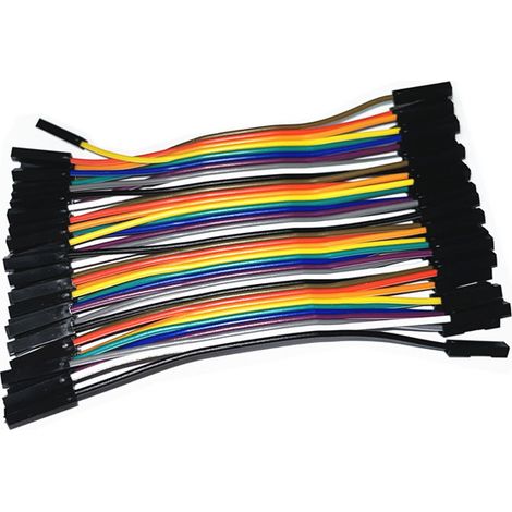 Câble DuPont couleur 40P, 10 cm de long, câble plat couleur femelle-femelle, 2,54 mm², câble de connexion, femelle-femelle