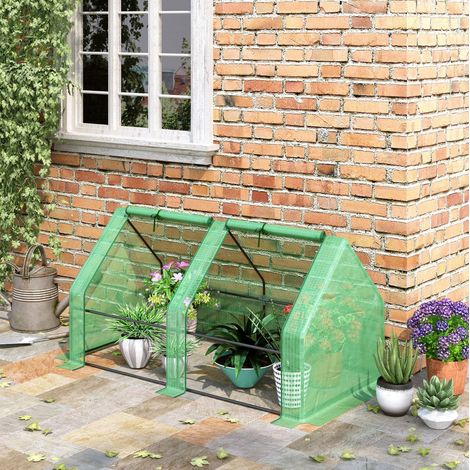 Gartengewächshaus 180 x 90 x 90 cm aus Stahl, für Tomaten und Pflanzen, grün HAVRYA (1/5)