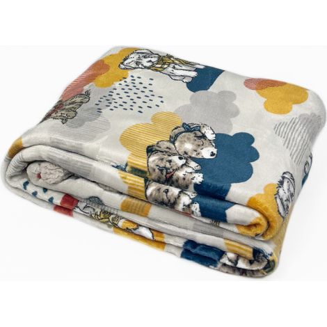 Plaid Morbido Stampato Coperta Calda Inverno Sherpa Disegno Cani Smemorati, misura130x160coloreCani (1/5)