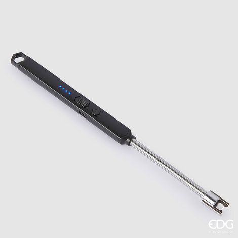 EDG Enzo De Gasperi Accendino Litio H 26 CM Nero con Scatola Regalo
