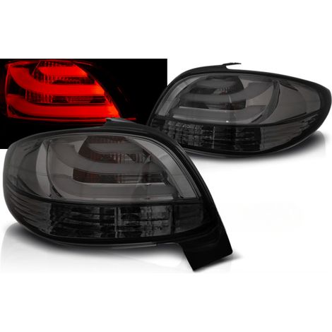 Paire de feux arriere Peugeot 206 de 1998 a 2005 LED BAR fume (1/3)