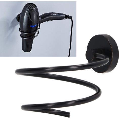 Einfacher Haartrocknerhalter aus Edelstahl 304, Badezimmerablage, Haartrockneraufhänger, Haartrocknerständer mit Kupferfuß, Farbe ORB (1/5)