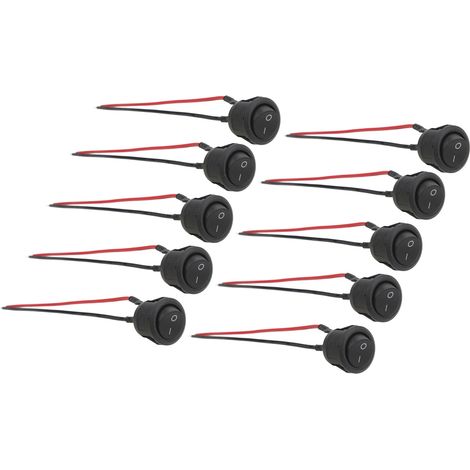 Lot de 10 interrupteurs à bascule 2 broches 250 V/6 A 125 V/10 A universels pour voitures, bateaux et appareils électroménagers (1/5)