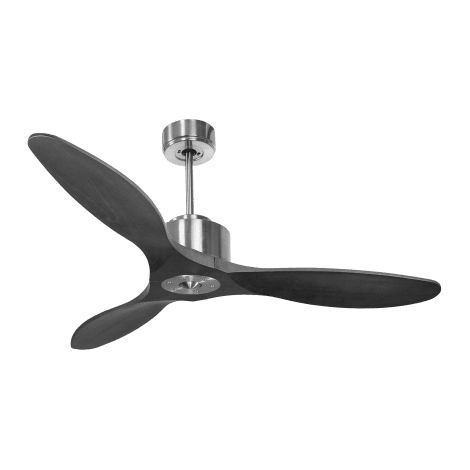 Modulo Regular Ring - Super destratificateur et ventilateur DC 132 cm Chrome pales bois noir sans Lumière  25 à 40 m² (1/5)