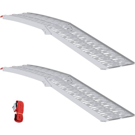 Zusammenklappbare Motorradrampe 340 kg pro Rampe 2 Stk. Silber vidaXL