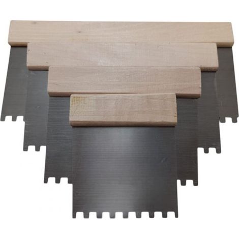 Set 4 pezzi spatole dentate misure 4/6/8/10" per colla manico in legno 63002/3/4/5
