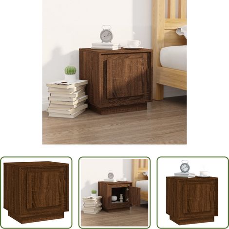 Bois d'ingénierie - Table de chevet chêne marron 44x35x45 cm bois d'ingénierie (1/5)