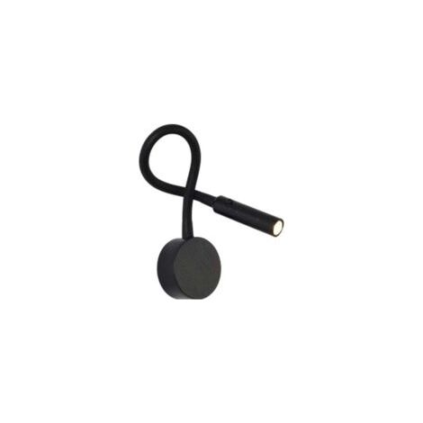 Lampada da lettura nera, lampada LED flessibile a collo d'oca da 3W 3000K, montaggio a parete, 240V con interruttore per camere da letto, soggiorni, interni - Crezuo