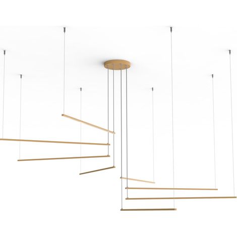 LUMICOM RADIUS Sospensione, STRIP LED, 136W/m, 4000K, metallo, anodic gold, d.220 (1/2)