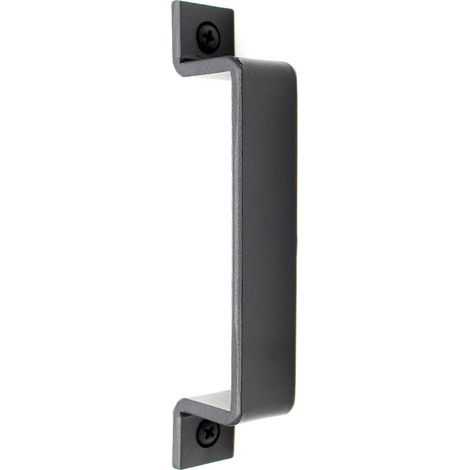 Set of 4 black solid steel sliding door handles (1/3)