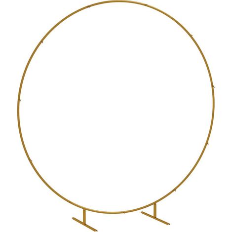 Arche de jardin en acier, arche ronde pour ballons et plantes grimpantes, idéale pour les cérémonies, anniversaires et événements, 222 x 60 x 224 cm, dorée (1/5)