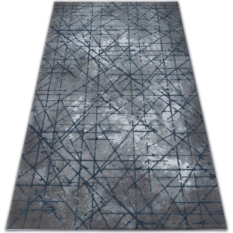 Teppich ACRYL VALENCIA 3949 INDUSTRIAL grau / blau blue 80x150 cm