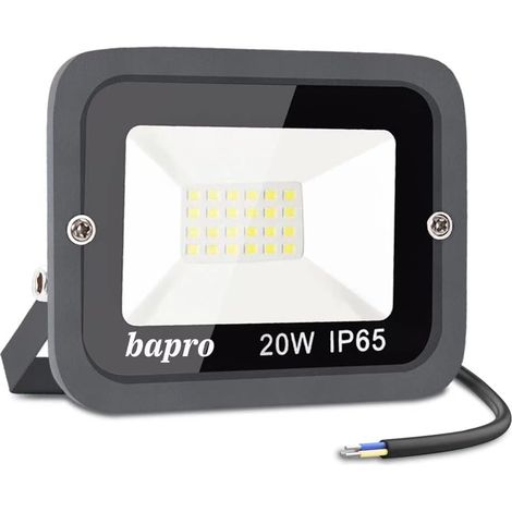 Spot LED extérieur 20W, éclairage de sécurité extérieur super lumineux 5000LM, éclairage blanc froid IP66 6000K, spot LED, spot pour garage, jardin, terrasse, cour [Classe énergétique F]. (1/2)
