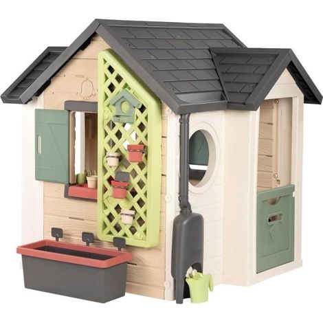Smoby Life - Garden House - Maison thème Jardinage - Jardinière, Treillis, Mangeoire à Oiseaux, Récupérateur d'eau - Dès 2 ans