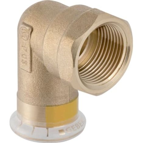 Geberit Mapress Rame Raccordo a gomito di transizione a 90° con filetto interno (Gas), DN 12 / 15, 34725