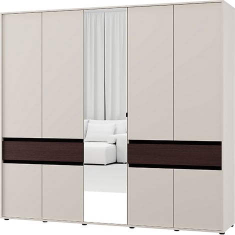 Armario Grande Ubud, Dormitorio 2 Cajones, 7 Estantes, Barra para Colgar, 228x211h cm Blanco Crema