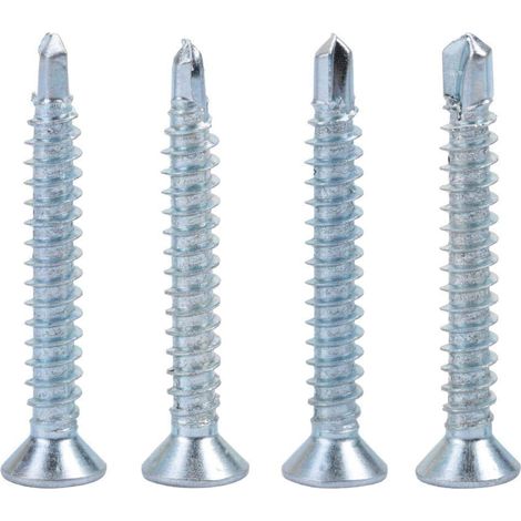 M4.2 Vis Autotaraudeuse Vis à Tête Plate en Métal Jeu de Vis de Queue de Forage Boulons pour Fixation de Tôle(M4.2  50(50PCS)) (1/5)