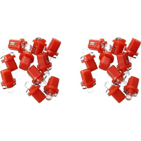 20 ampoules LED B8 pour tableau de bord/compteur - 5 D T5 avec allumage automatique rouge()