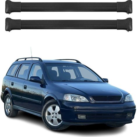 OMAC Aluminium Dachträger Querträger für Opel Astra G Kombi 1998-2004 – Max. 75 kg – 2 Stangen Schwarz (1/5)