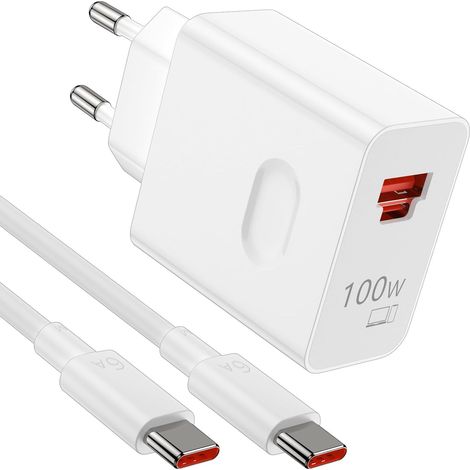 100W USB C Chargeur Rapide pour Honor 200 Pro+ 400 Pro,2 Ports PD Chargeur Rapide avec 6A Câble USBC 1m,100W Chargeur pour Honor Magic8Pro 7Pro 7Lite 6Lite 200 Lite X6b Pad X8a X9a (1/5)