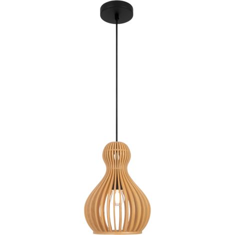 Maytoni Roots II Lampadario moderno a sospensione con struttura in filo metallico da 20 cm, nero, paralume beige 1xE27 (1/5)