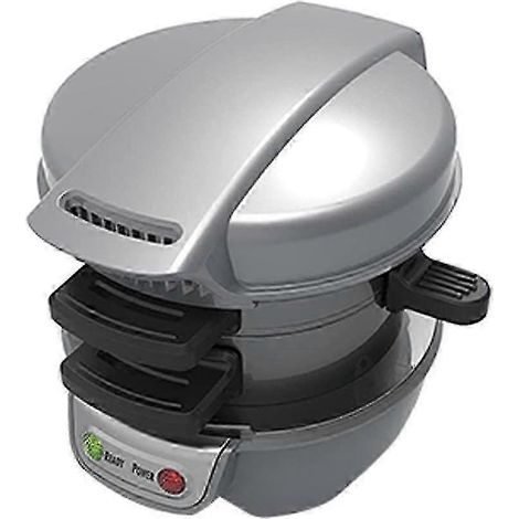 Appareil à pain grillé pour hamburgers - Appareil 3 en 1 pour sandwichs et œufs (Rouge) (1/2)