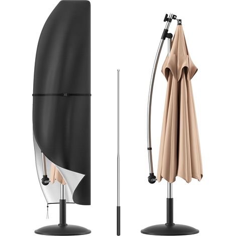 Housse de protection pour parasol avec tige, jusqu'à 2-4 m de diamètre, en tissu Oxford 420D, imperméable, résistante à la poussière, aux UV (205 cm) (1/5)