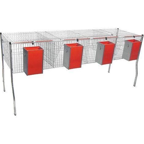 Cage per conigli economici Model-2 con bevanda del ciuccio. 1 piano 4 dipartimenti