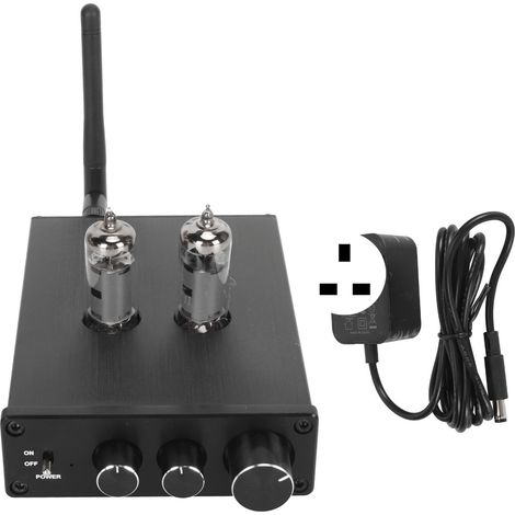Récepteur Bluetooth à tube électronique double entrée, bouton de réglage stéréo pour maison, 100-240V avec prise UK (1/5)