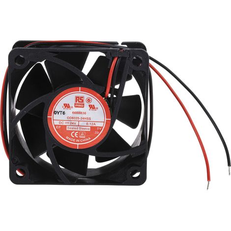 Ventilateur axial RS PRO 24 V c.c., 39.1m³/h, 60 x 60 x 25mm, 3.6W ( Prix pour 1 ) (1/5)