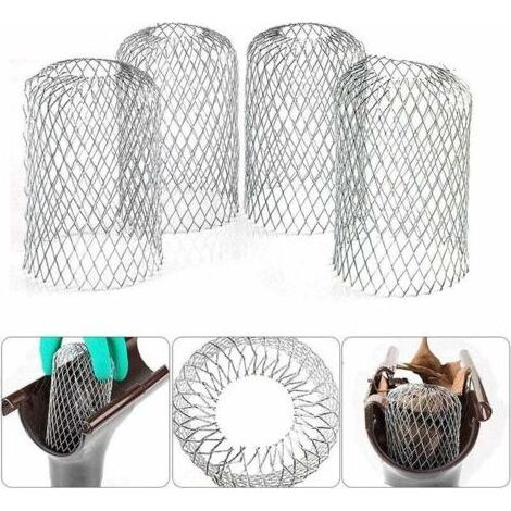 Lot de 4 Grilles de Protection en Aluminium pour Gouttières et Tuyaux - Accessoires de Drainage Résistants pour Maison et Jardin (1/5)