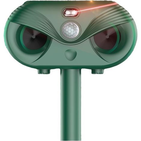 Répulsif Chat Ultrason, Solaire Effaroucheur Oiseaux Exterieur, Charge USB, Repulsif pour Animaux à Ultrasons, Rats, Chiens, Oiseaux, Renards