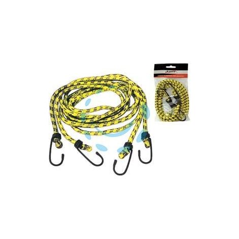 CORDA ELASTICA ALLACCIABAGAGLI GANCI IN METALLO RIVESTITI PLASTICA - ø mm.8 x cm.150