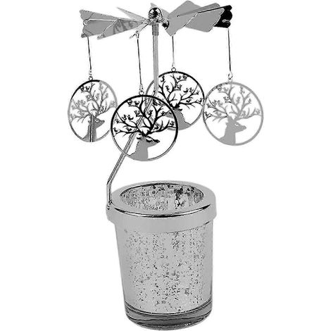Porte-bougie rotatif, porte-bougie chauffe-plat, décoration de table ou de cheminée pour fêtes-Elk Round