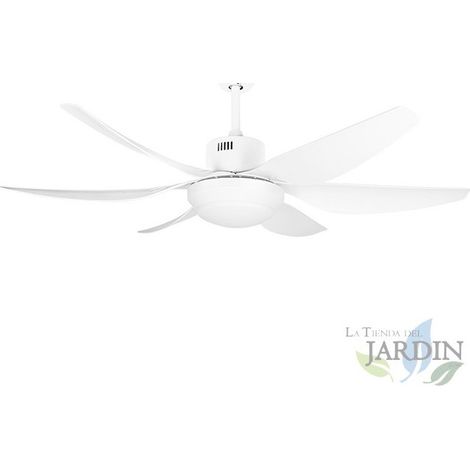 Deckenventilator, 6 ABS-Flügel, Fernbedienung, 3-Ton-LED-Licht, 5 Geschwindigkeiten, Timer