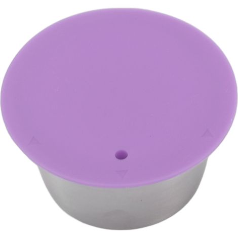 Capsules à café réutilisables en acier inoxydable avec couvercle pour Dolce Gusto - Violet
