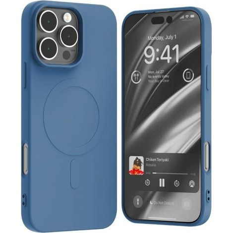 Funda Mercury MagSafe de silicona semipermanente para iPhone 16 Pro Max de 6,9 pulgadas, color azul