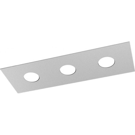 Plafoniera Moderna Rettangolare Area Metallo Grigio 3 Luci Gx53 (1/5)