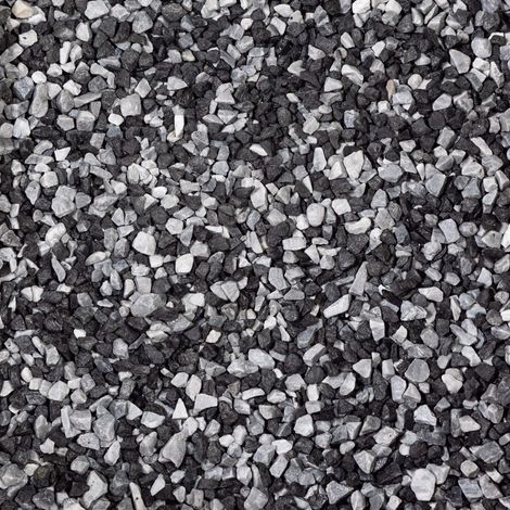 Gravier décoratif marbre bleu gris-basalte noir 8-16 mm – Big bag 500 kg (environ 10 m²) – Finition concassée pour aménagements extérieurs